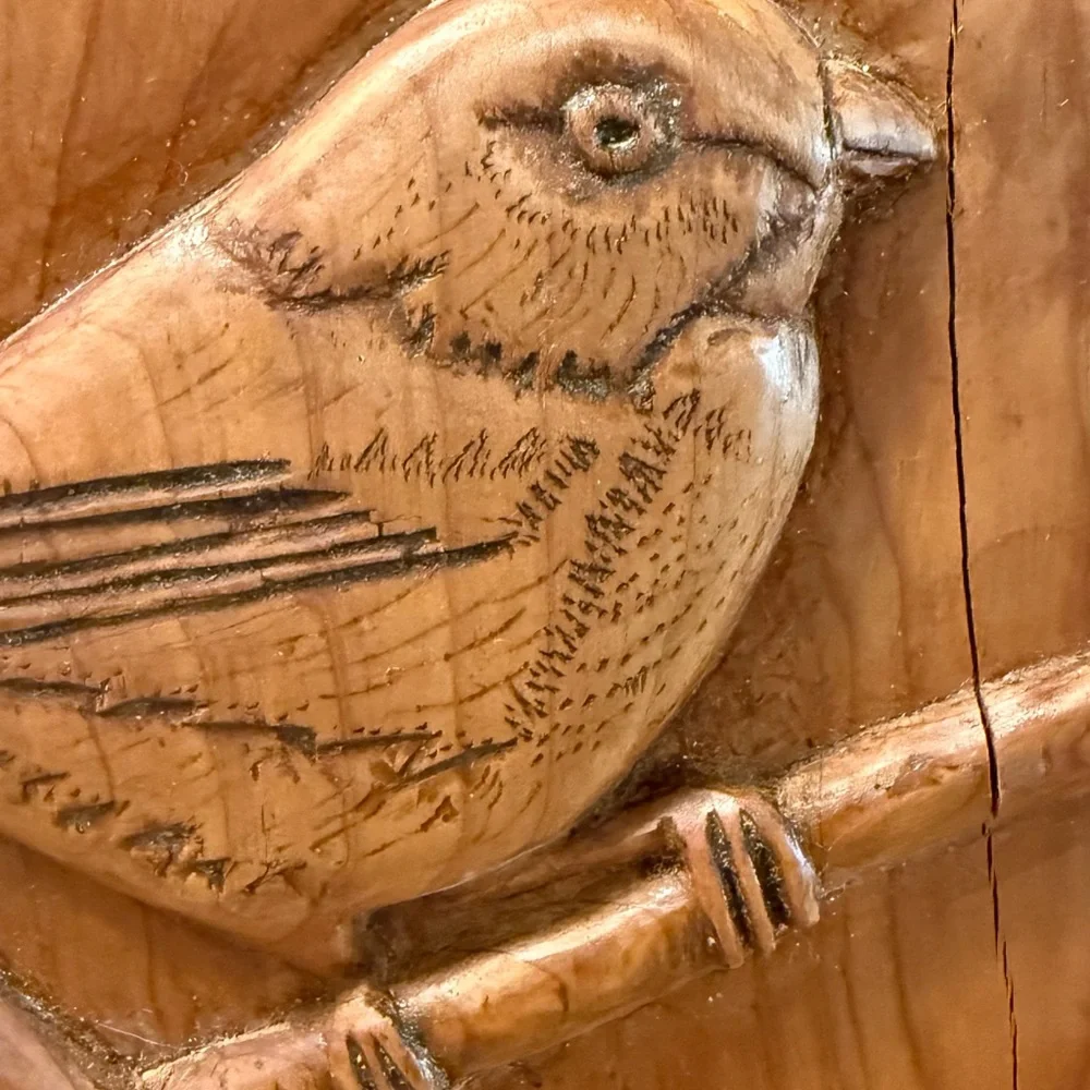 Artisan Carved Bird Wall Shelf